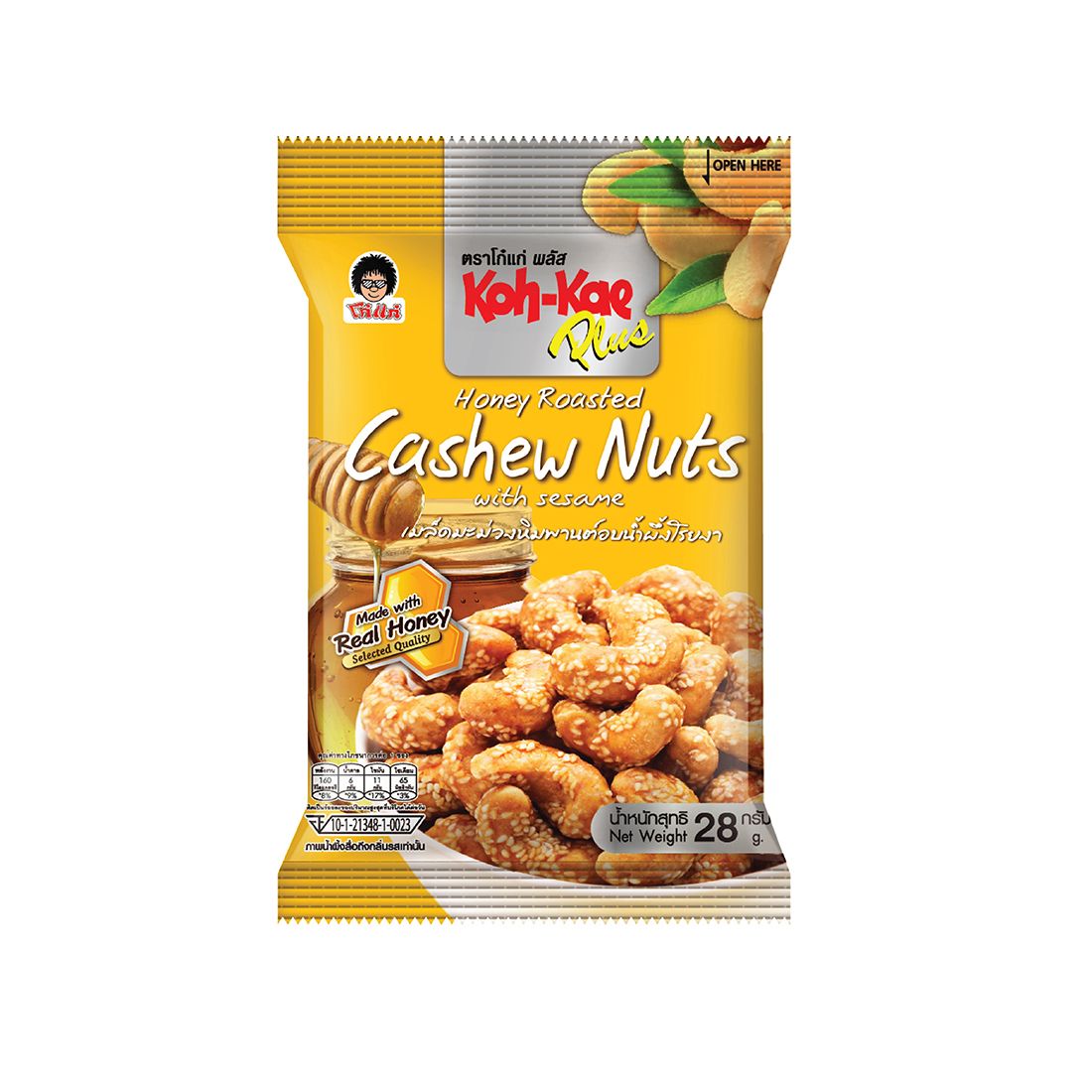 Koh-Kae Plus Honey Roasted Cashew Nuts With Sesame 28G